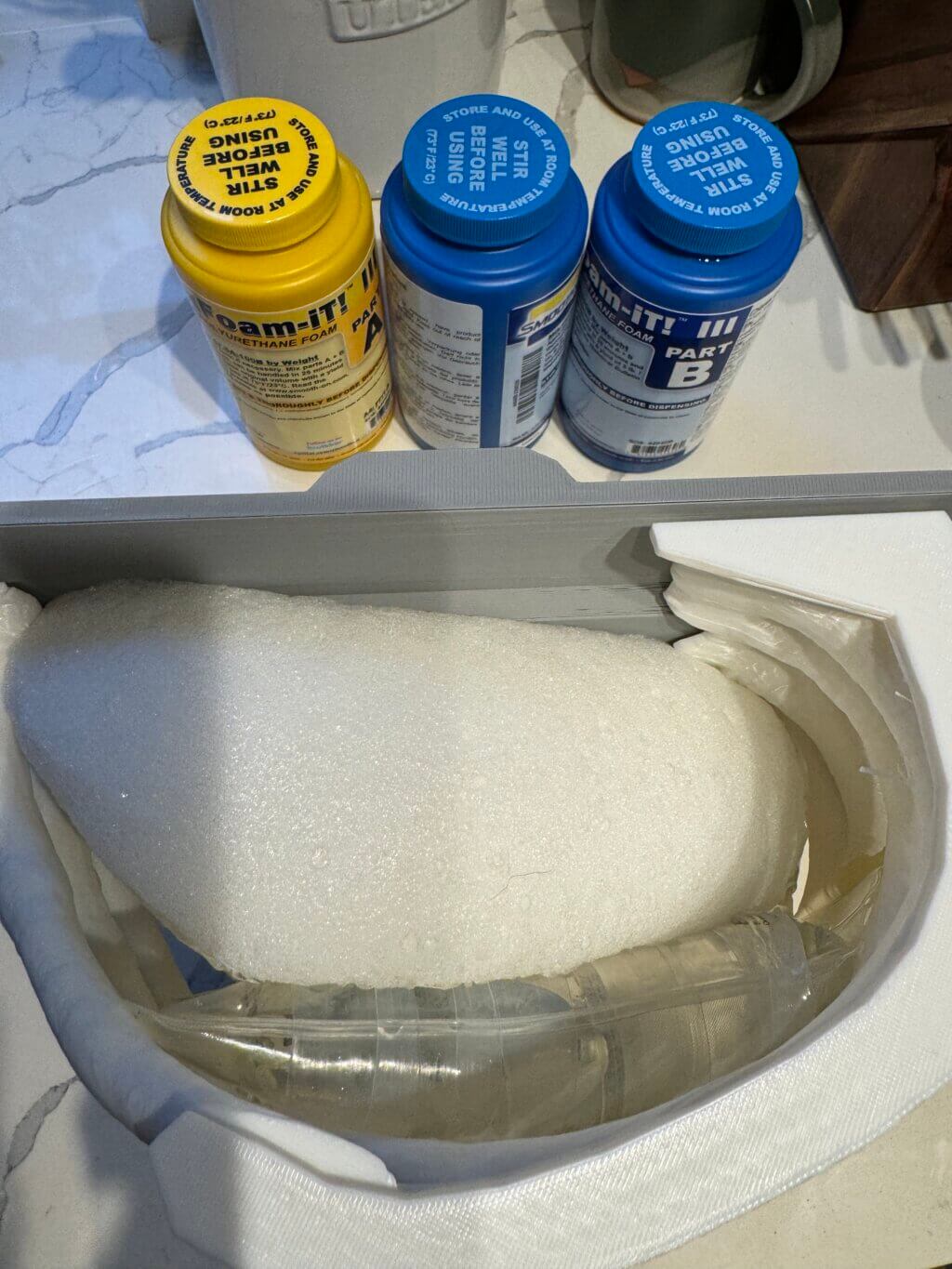 Using expanding foam as a filler