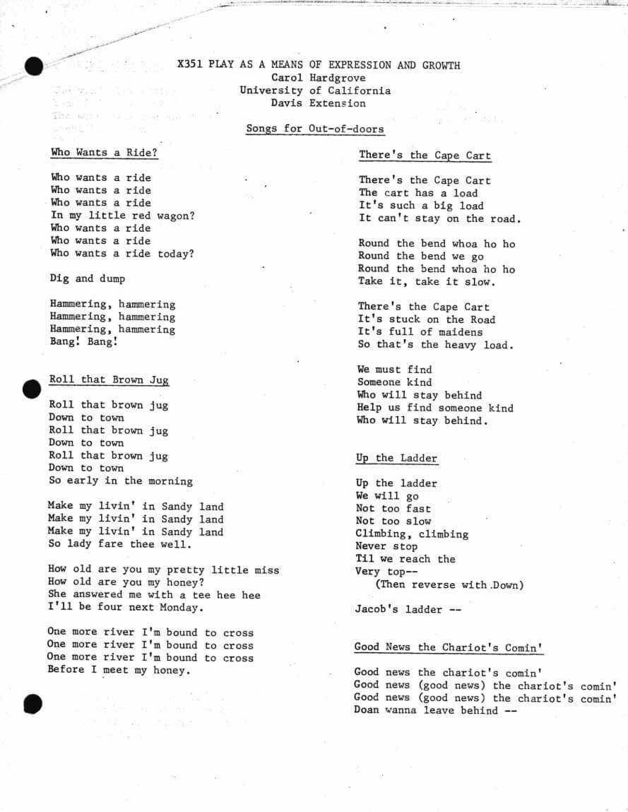 Song sheet.