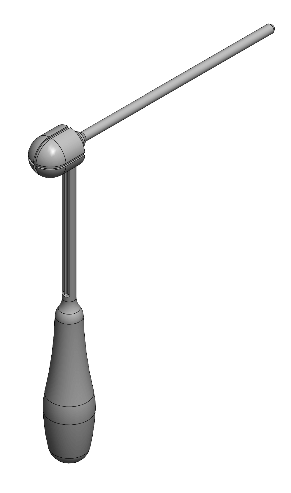 Trocar prototype handle in SolidWorks CAD software