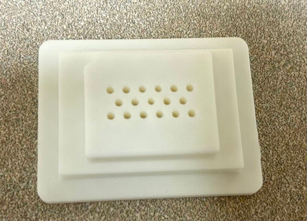 Final 3D printed model of tissue array block.
